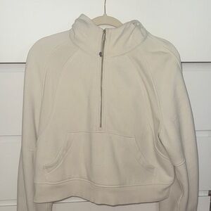 Lululemon cream and gold half-zip sweatshirt